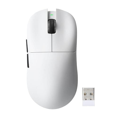 YUNZII M1 Wireless Gaming Mouse, Tri-Mode 2.4G/BT/Wired Gaming Mouse, PAW3311 Sensor 10000 DPI Rechargeable Wireless Mouse with 5 Programmable Buttons, Customizable via Software for Win & Mac (White)