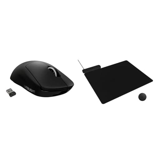 Logitech G Pro X Superlight Lightspeed Wireless Gaming Mouse + Powerplay 2 Wireless Charging Mouse Pad Bundle - Black