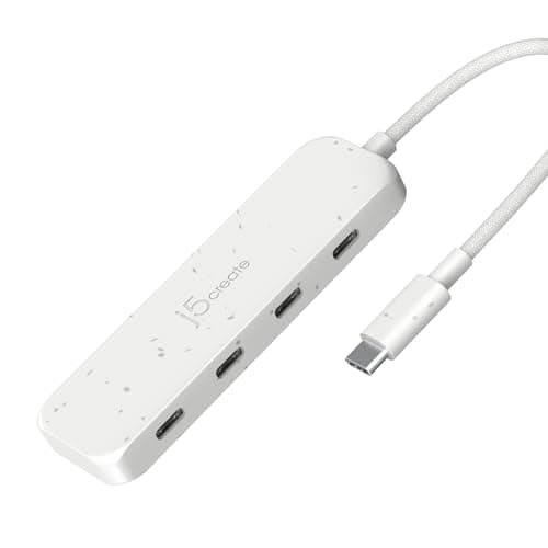j5create 4-in-1 USB-C to 4-Port 10Gbps Type-C Hub, Eco-Friendly, Compatible with MacBook Pro, MacBook Air, iPad, Mac mini, Windows Laptop, and More(JCH345EW)