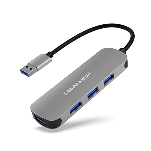 USB 3.0 Hub MEANHIGH 4 Port USB Hub for Laptop Multiport Splitter for Computer USB Port Expander for MacBook pro iMac HP,Dell, Asus, PC, Flash Drive, Mobile HDD