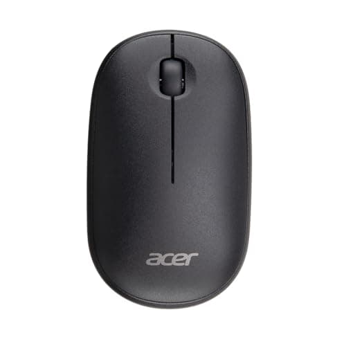 acer Computer Mouse Wireless, 2.4G Slim USB Wireless Mice with USB-A Receiver, 1600 DPI Optical, Laptop Mouse with Plug and Play for Right/Left Handed Users (for Chromebooks, Windows PC & Mac) Black