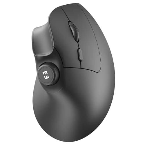 seenda Ergonomic Mouse Wireless, MOU-302 Bluetooth Vertical Mouse Rechargeable, Optical Mice with 1000/1600/2400 DPI, Volume Knob, 3 Multi-Device Connectivity for Computer/PC/Laptop/Mac, Black