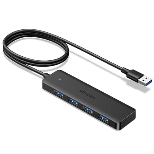 UGREEN USB 3.0 Hub, 4 Ports USB A Splitter Ultra-Slim USB Expander for Mouse, Keyboard, Flash Drive, U Disk, Printer Compatible with Laptop, Desktop PC, Xbox, PS5, and More, 3.3ft