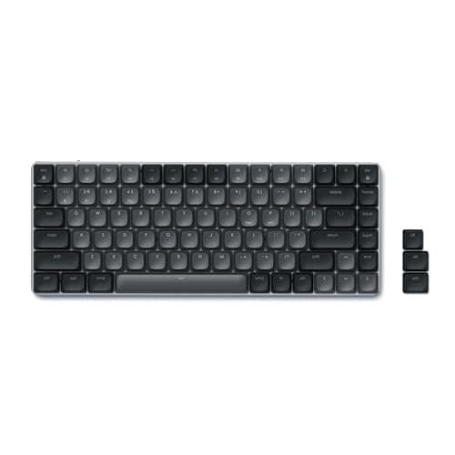 Satechi SM1 75% Mechanical Keyboard for Mac and Windows, LED Backlit Bluetooth Keyboard, 84 Keys Compact Wireless, Gaming, for Mac and Windows - Dark Gray/Gray