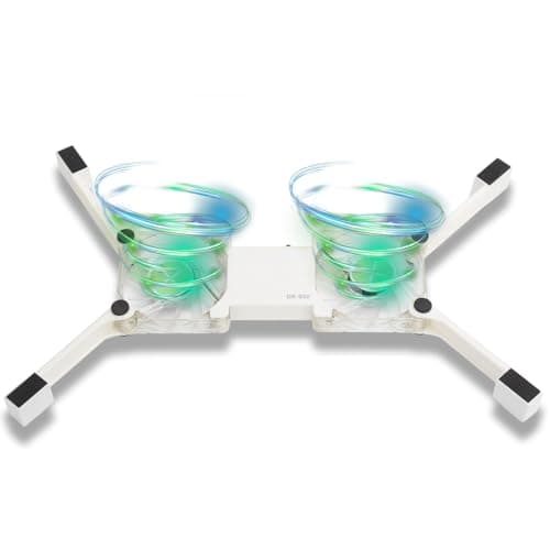 ASHATA Portable Laptop Cooling Pad, with Antiskid Mount, Light Emitting Fan, USB Foldable Heat Dssipation Stand for Notebook Computer (White)