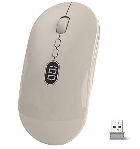 MAGIC-REFINER X1 Wireless Computer Mouse for Laptop with Battery Level Visible, 2.4G Portable Ultra Slim USB Mouse, Silent Click 1600 DPI for Windows/Mac/PC/Office