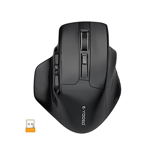 E-YOOSO Large Wireless Mouse for Big Hands, X-31 Cordless Ergo Computer Mouse, 6 Buttons, 5-Level 4800 DPI, 18 Months Battery Life, for Laptop, PC, Chromebook (Black)