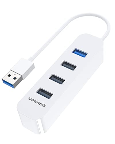 Upgrow USB 3.0 Hub 4-Port USB Hub with 5 Gbps USB Splitter for Laptop MacBook, Mac Pro, Mac mini, iMac, Surface Pro, XPS, PC, Flash Drive, Mobile HDD-White