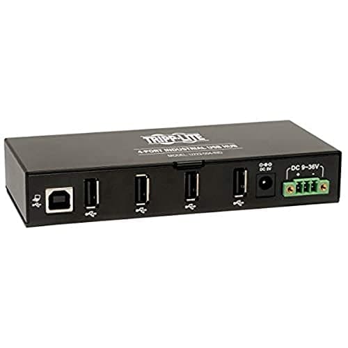 Tripp Lite 4-Port Rugged Industrial USB 2.0 Hi-Speed Hub w 15KV ESD Immunity and metal case, Mountable(U223-004-IND)