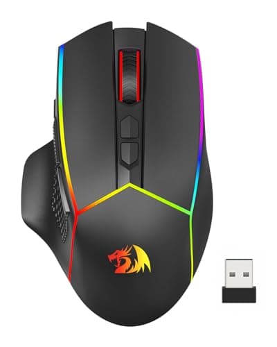 Redragon Wireless Gaming Mouse, Tri-Mode 2.4G/Bluetooth/USB-C, 7 Programmable Buttons, Tactile Rapid Fire Key, 8000 DPI RGB Ergonomic Mouse for PC Windows Gaming & Work, M814