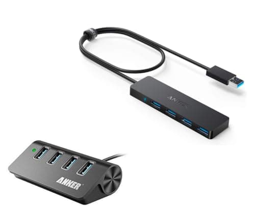 Anker 4-Port USB 3.0 Unibody Aluminum Portable Data Hub&Anker USB Hub 4 Ports