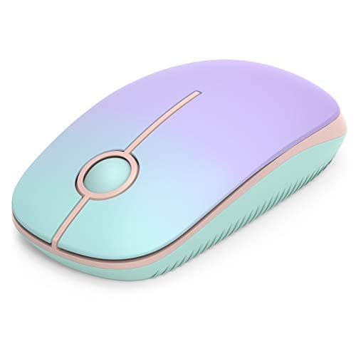 Unipows Wireless Mouse - 2.4G Slim Portable Computer Mouse with Nano Receiver, Less Noise Mobile Optical Mice for Notebook, PC, Laptop, Desktop (Gradient Mint Green)