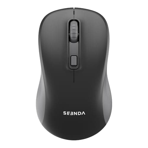 seenda Bluetooth Wireless Mouse, Bluetooth & 2.4G USB Dual Mode, Quiet Clicks, Smooth Tracking, 3-Level Adjustable 1600 DPI,Compact and Portable Mouse for Laptops, Tablets and More-Black