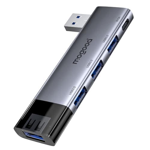 MOGOOD USB Hub, 4-Port USB 3.0 Hub Multi USB Port Expander[Charging Not Supported], USB Splitter Multiple Port Adapter for Laptop, Windows PC, Mac, Printer, Flash Drive, Mobile HDD and More