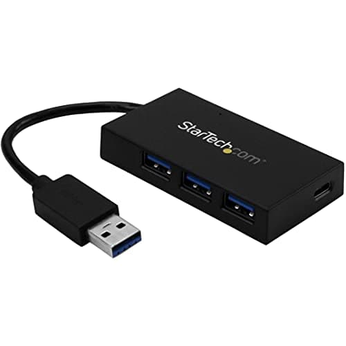 StarTech.com 4 Port USB 3.0 Hub - USB Type-A Hub with 1x USB-C & 3x USB-A (SuperSpeed) - USB Bus or Self-Powered - Portable USB 3.0 (5Gbps) BC 1.2 Charging Hub w/ Power Adapter , TAA (HB30A3A1CSFS)