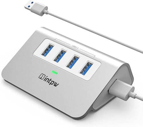 USB 3.0 Hub, Aluminum 4 Port USB Data Hub 3.0 Port Extender Multiport Adapter with 3.3ft Cable ，USB Splitter for Laptop, PC/Xbox/Flash Drive/Printer/Camera/Keyborad/Mouse