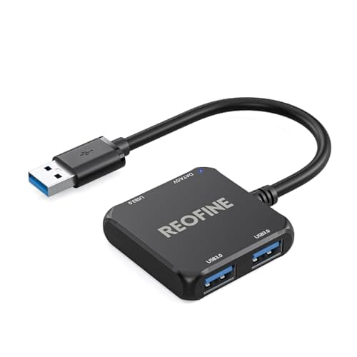 USB 3.0 Hub, 4 Port USB Hub Splitter,Portable USB Adapter Mini Multiport Expander for Desktop, Laptop, Gaming Console, Flash Drive, HDD, Printer, PC, Keyboards