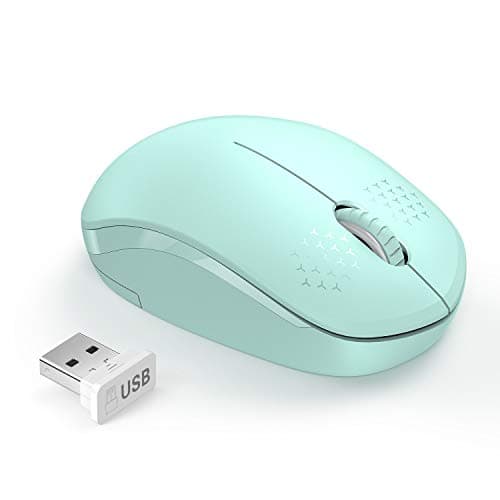 seenda Wireless Mouse for Laptop, 2.4G Noiseless Mouse with USB Receiver - Optical Tracking Portable Computer Mice for Chromebook, PC, Tablet, Windows System, 24 Months Battery Life - Mint Green