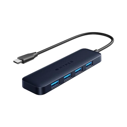 Hyper Drive 4 Port USB A to USB C Hub. Connect Devices w/ 4 Fast USB-A Ports, 5Gbps Data Transfer Speed USB A and C Hub. Plug-and-Play Hyper USB C Hub. Made with Recycled Materials.