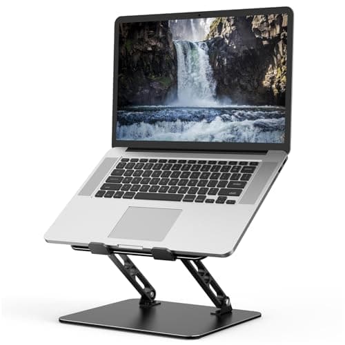 Adjustable Laptop Stand for Desk, Metal Foldable Laptop Riser Holder, Portable Desktop Book Stands, Ventilated Cooling Computer Notebook Stand Compatible with 10-15.6” Laptops