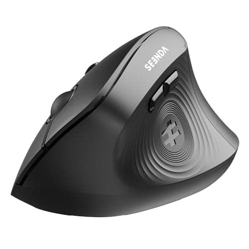seenda Ergonomic Mouse Wireless, MOU200 Bluetooth Vertical Mouse - 3 Multi-Device Connectivity,1000/1600 /2400 DPI, Ergo Optical Mice for Windows, Mac OS, Computer/PC/Laptop, Black