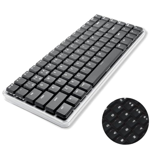 Macally Wireless Mechanical Keyboard for Mac | Compatible Bluetooth Apple Keyboard (75% Size, Blue Tactile Switches) Compact, Multi Device, Backlit for MacBook Pro/Air, iMac, Mac mini/Pro