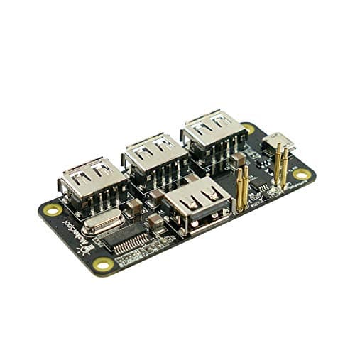 4-Port Stackable USB Hub HAT for Raspberry Pi Zero V1.3 (with Camera Connector) and Pi Zero W /2W (with Bluetooth & WiFi)
