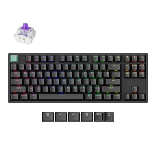 Keychron K8 HE TKL Wireless Mechanical Keyboard Hot Swappable Hall Effect Magnetic Switches 2.4 GHz/Bluetooth/Wired QMK/VIA Custom RGB Backlit Aluminum for Mac Windows Linux-Black