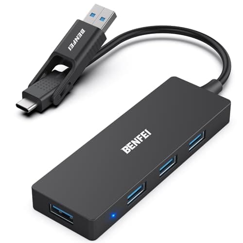 BENFEI USB 3.0 Hub, USB C Hub, 4-Port USB 3.0, Compatible for MacBook, Mac Pro, Mac mini, iMac, Surface Pro, XPS, PC, Flash Drive, Mobile Hard Drive