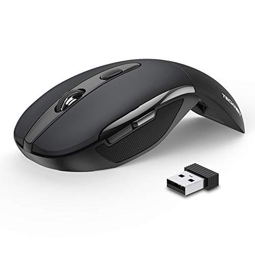 TECKNET Folding Wireless Mouse, 2.4G Travel Mouse Portable 3 Adjustable DPI 2000/1500/1000 Compatible with Notebook, PC, Computer, 2-Year Battery Life