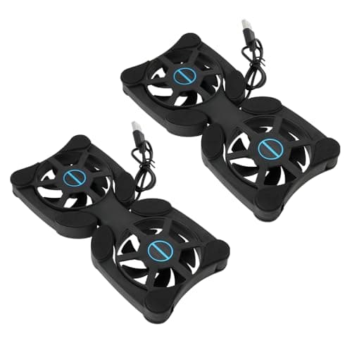 2Pcs Laptop Cooling Mat Mini USB Fan Dual USB Cooling Fan Pad Portable Laptop Cooler for 7-15 Inch Laptop 19x8.7cm/32.5x13cm Line Length 37cm