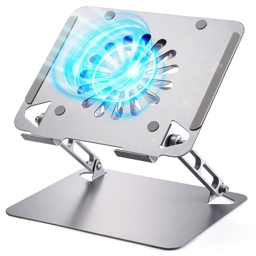 SOUNDANCE Laptop Cooling Pad with Upgrade Low-Noise Fan and 3.0 USB Hubs, Ventilated Laptop Cooler Prevent Overheating, Adjustable Ergonomic Laptop Stand Support Up to 16” Gaming Notebook Computer
