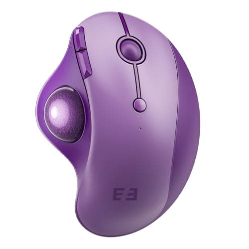 seenda Wireless Trackball Mouse, Ergonomic Bluetooth Rollerball Mouse Rechargeable, 3 Device Connection Optical Mice Adjustable DPI Thumb Control Mice Compatible for PC/Laptop/Windows/Mac - Purple