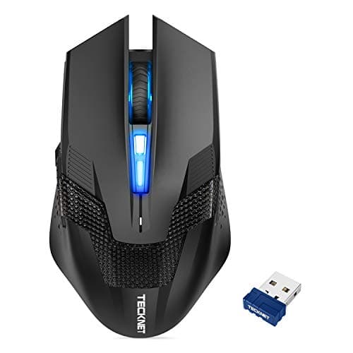 TECKNET Wireless Mouse-USB Ergonomic Optical Cordless Mouse with 8 Buttons,12-Month Battery Life,4800 DPI Optical Tracking,High-Precision 5 Adjustable DPI for PC/Mac/Laptop