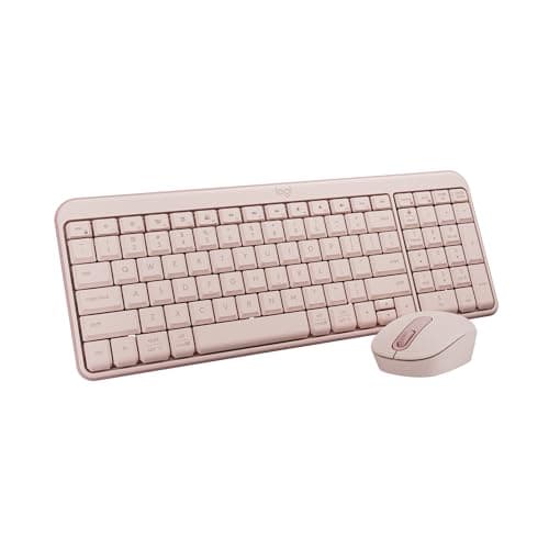 Logitech MK250 Bluetooth Wireless Mouse and Keyboard Combo: Fast & Easy Connectivity, Compact Wireless Keyboard, Ambidextrous Mouse, Durable Build - Windows/MacOS - Rose