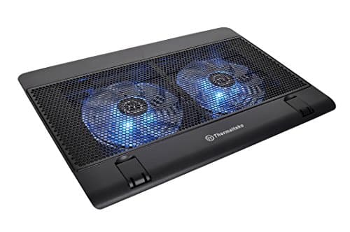 Thermaltake Massive 14 Steel Mesh Panel Dual 140mm Blue LED Fan Adjustable Speed Control 10'-17' Laptop Notebook Cooling Pad CL-N001-PL14BU-A,Black