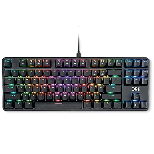 [Amazon Exclusive] Raven TKL Gaming RGB Mechanical Keyboard for PC [20 Mln Click] – 87 Keys Anti Ghosting – Ergonomic USB Wired Keyboard