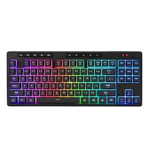 Redragon K516 PRO Shiva TKL RGB Wireless Membrane Gaming Keyboard, 87 Keys Mechanical-Feel Keyboard w/Smooth Linear Switch, On-Board Macro & Multimedia Keys, 16.8M RGB Backlit, Software Supported