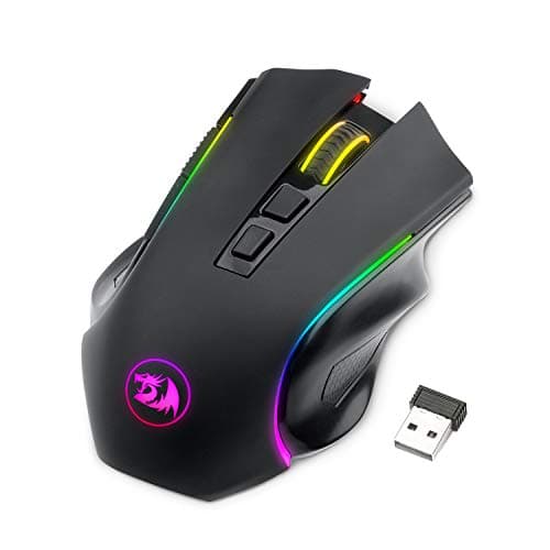 Redragon M602 Griffin RGB Gaming Mouse, RGB Spectrum Backlit Ergonomic Mouse with 7 Programmable Backlight Modes up to 8000 DPI for Windows PC Gamers (Black, Wireless)
