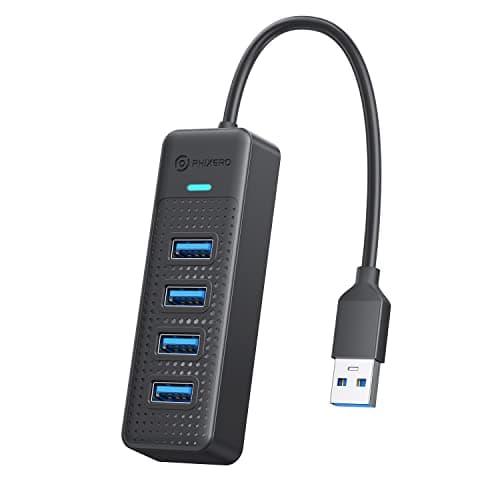 PHIXERO USB 3.2 Gen1 Compact Hub, USB A 4-Port Splitter for Laptop, Desktop PC and More(5Y Warranty)