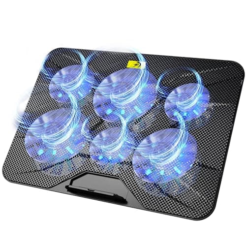 AICHESON Laptop Cooling Pad with 6 High-Speed Fans, Laptop Cooler with Adjustable Angles, Compatible with 14-17.3 Inch Laptops
