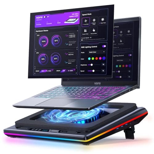 llano V12 Ultra Gaming Laptop Cooling Pad with Smart Software