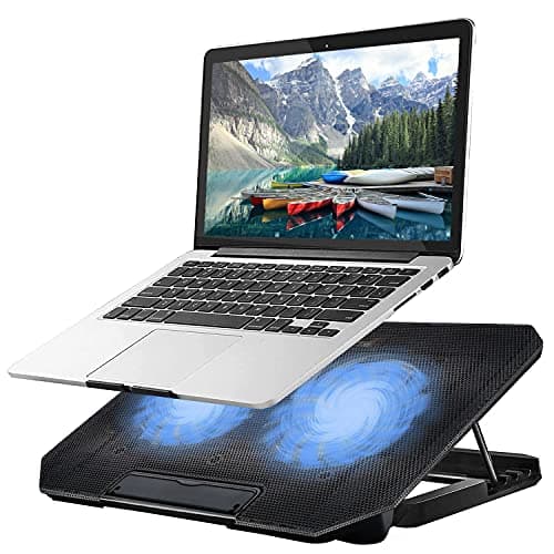 Laptop Cooling pad Laptop Cooler Stand Laptop Fan Cooling pad for 11-15.6 Inch Gaming Notebooks, 2 Turbine Fans,4 Angle Adjustable Laptop Cooling Stand (Black)