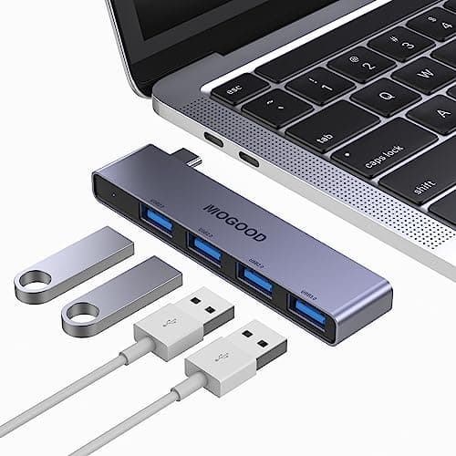 USB C to USB Hub 4 Ports,MOGOOD USB C to USB Hub Multiport Adapter,USB C Splitter with USB 3.0 Port,USB Type C Docking Station for MacBook Pro/Air2020/2019,Surface Pro and More