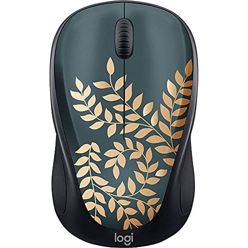 Logitech - Design Collection Limited Edition Wireless Compact Mouse with Colorful Designs - Golden Garden